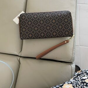 Fossil Brown and Black Clutch